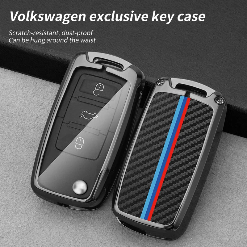 GPRGIT Carbon Car Logo Key Fob for VW Magotan Polo Golf 4 5 6 Mk6 Passat B5 B6 B7 B8 Touran Bora Tiguan Jetta Lavida Skoda Octavia