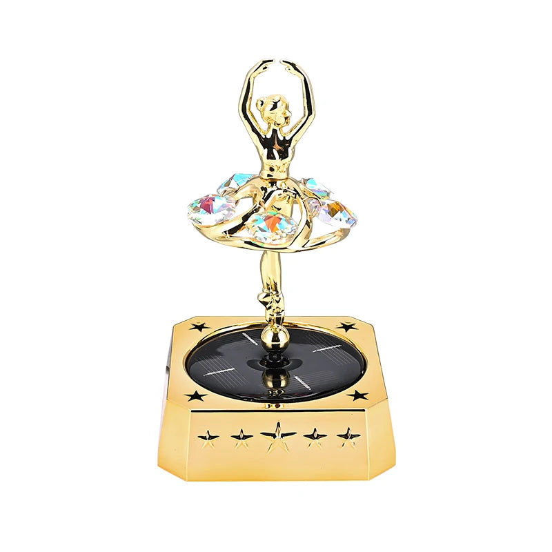 GPRGIT Solar-Powered Ballerina Dancing Car Perfume Ornament Metal