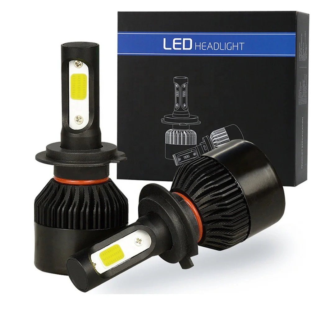 Car Headlights H1 H3 H7 H4 9005 9006 HB3 HB4 H8 H11 COB LED Lights for Auto Headlamps Bulbs of Fog Lamps 6000K 12V 24W