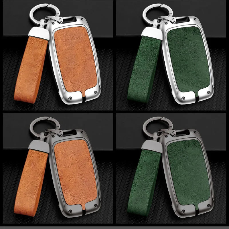 GPRGIT Zinc Alloy Leather Car Logo Key Case Cover for Land Rover Range Rover Sport Evoque Freelander