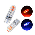 GPRGIT Car T10 LED Silicone Width Indicator 5630 8 LED Dual Color Flashing Light for Car Motorcycle