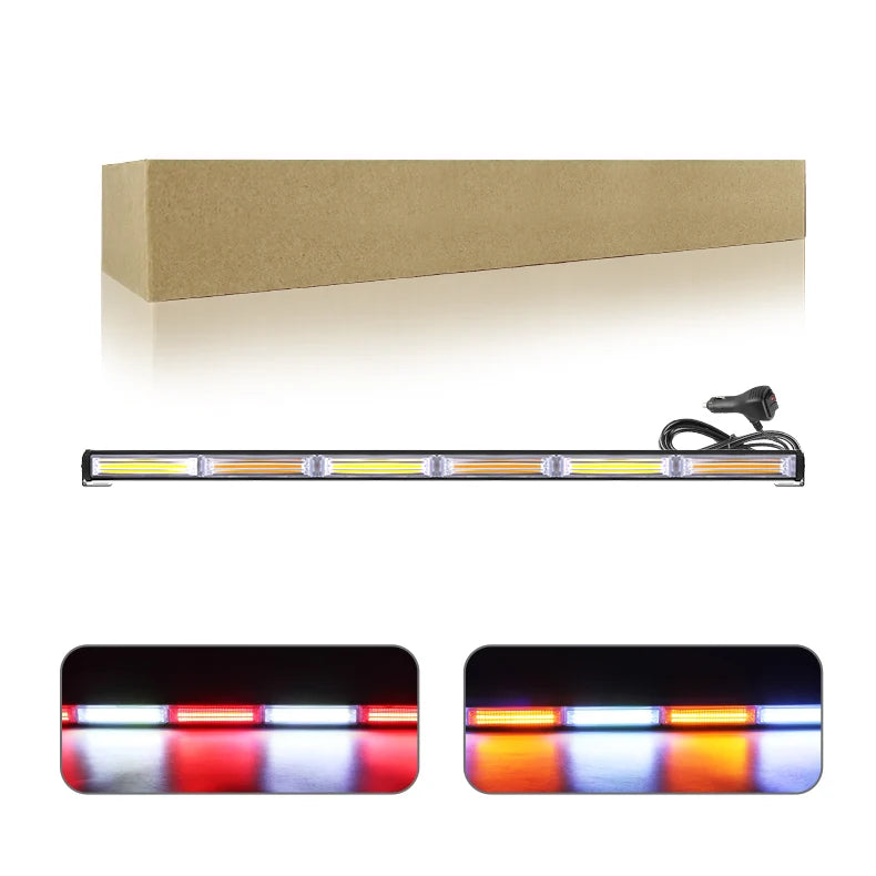 35 Inch Single Sided COB Strobe Light Bar Truck Pickup Traffic Emergency LED Warning Flash Light Others Car Lighting Accessories
