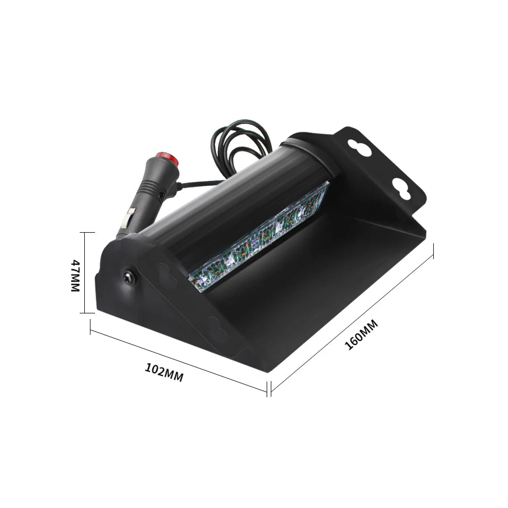 8 Inches 6 LED Car Warning Strobe Dash Lights Traffic Advisor Emergency Flashing Windshield Light with Suction Cup 12V
