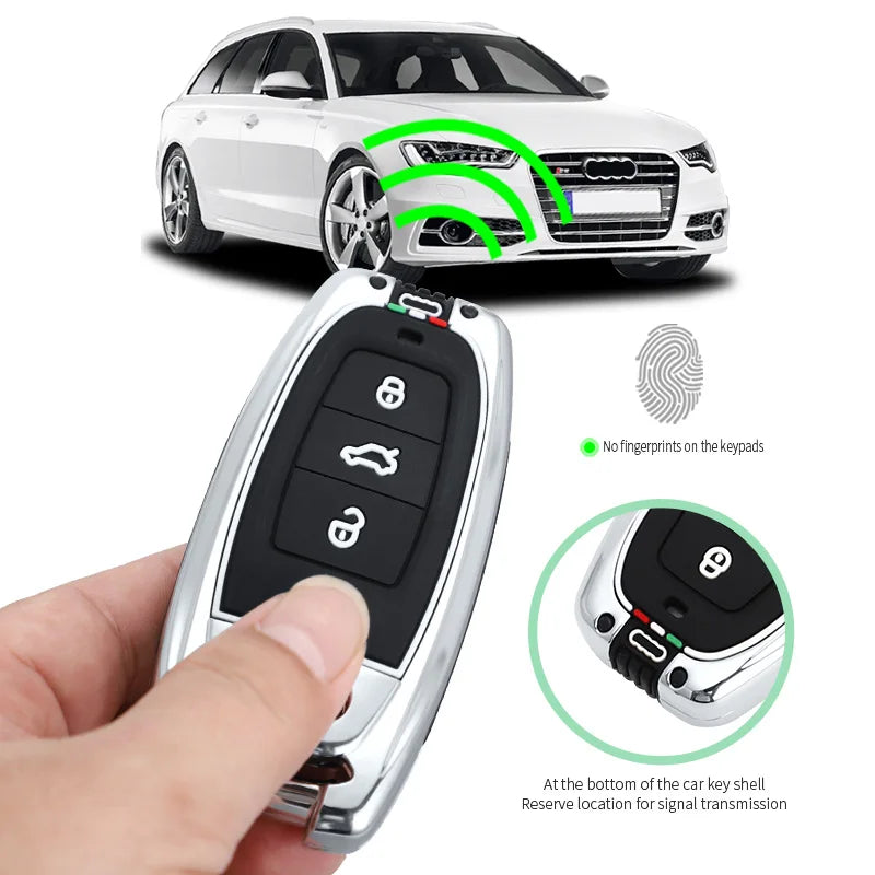 GPRGIT Fashion Zinc Alloy Car Remote Key Case Cover Shell for Audi A1 A3 A4 A5 A6 A7 A8 Quattro Q3 Q5 Q7 2009-2015 Keyless Accessories