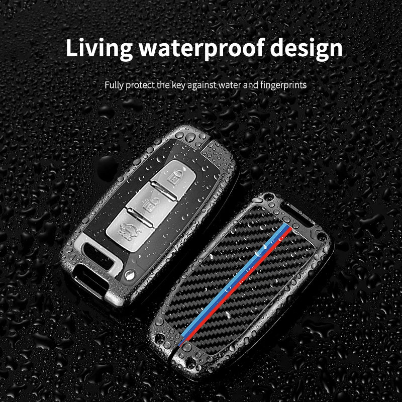 GPRGIT Carbon Car Logo Key Fob for Kia EQUUS Optima K5 Forte Opirus Rohens Ix35 SOUL SORENTO Borrego Mohave Shuma 2011 2012