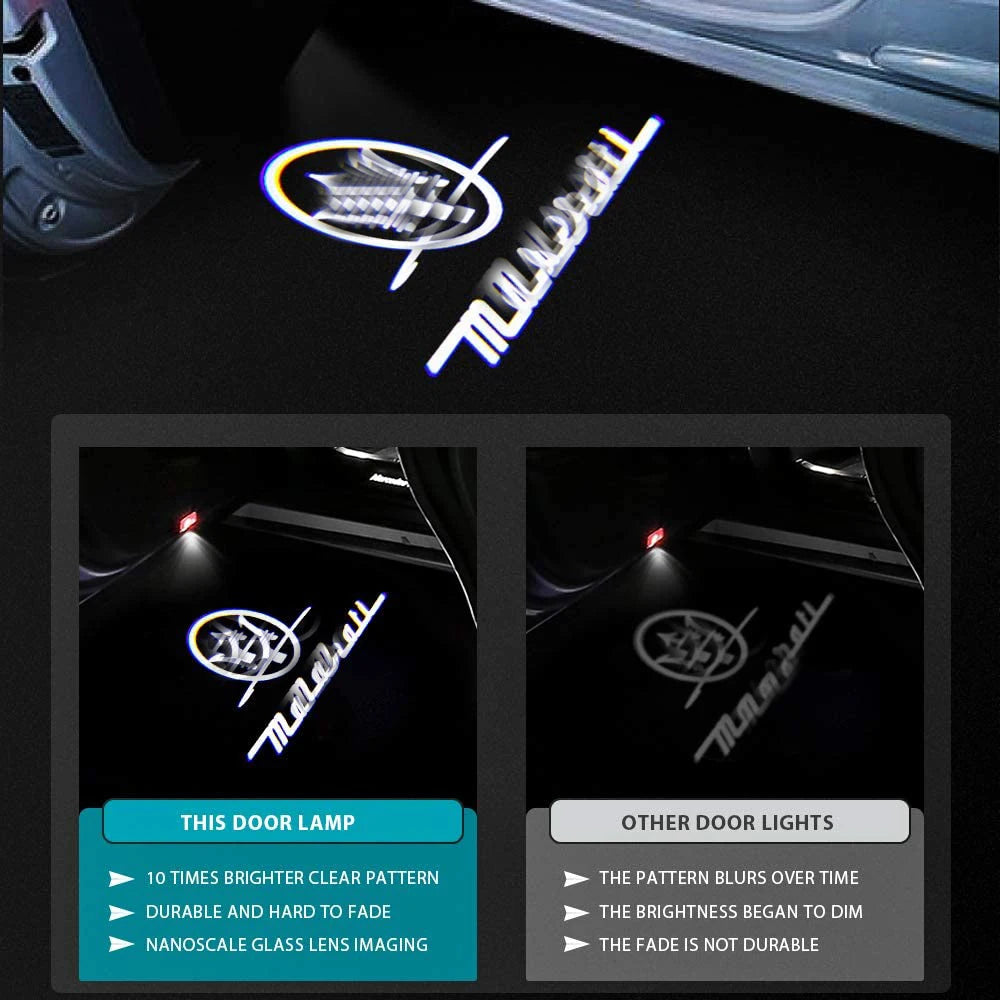 GPRGIT Car LED Logo Light Ghost Door Light Projector Welcome Lights Accessories Emblem Lamp for Maserati