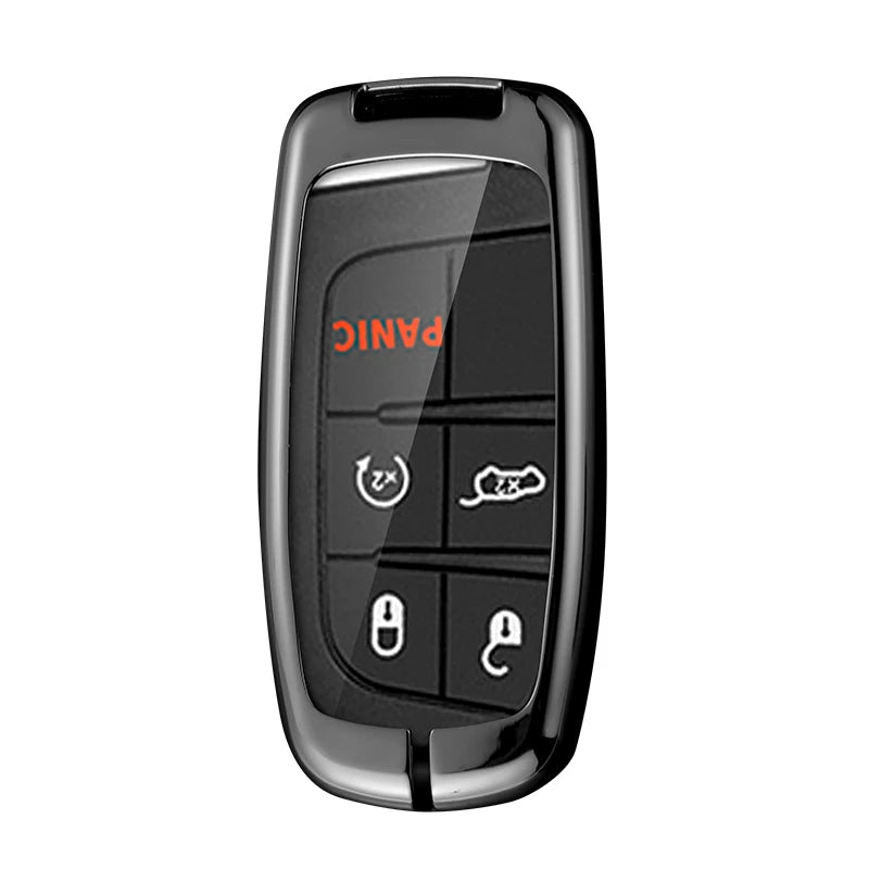 GPRGIT Carbon Car Logo Key Case for Jeep Grand Cherokee Chrysler 300C Renegade FIAT Freemont Dodge Ram 1500 Challenger Dart Accessories