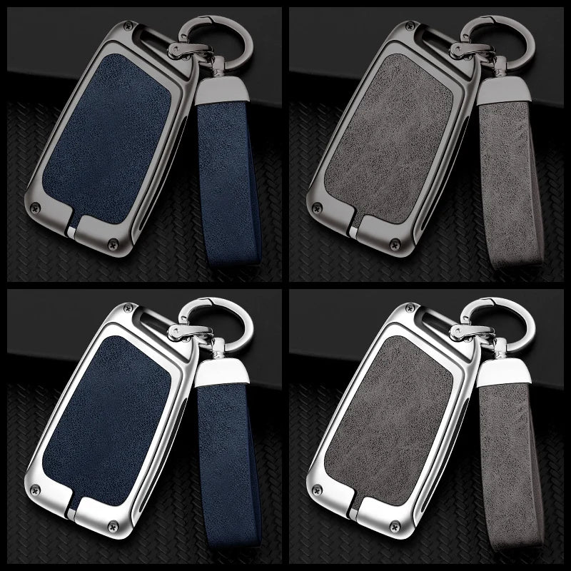 GPRGIT New Car Logo Zinc Allioy Leather Car Key Cover for VW Volkswagen Passat Magotan Passat B8 Golf for Skoda Kodiaq Superb A7 Seat