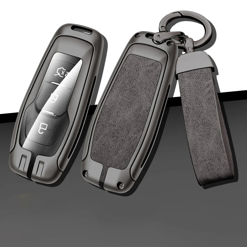 GPRGIT Leather Key Case Fob for Ford Focus 3 4 ST Mondeo 5 MK5 Kuga Mustang F-150 Explorer Edge Fiesta