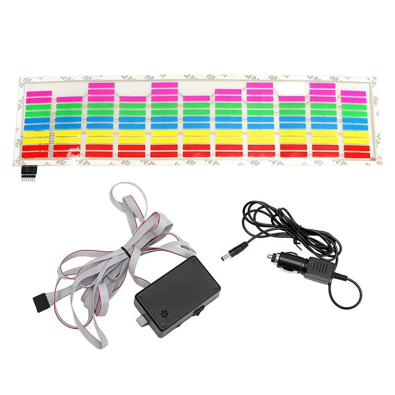 GPRGIT 12V 8W RGB Music Rhythm Flash Light 114x30cm Windshield LED for Universal Car