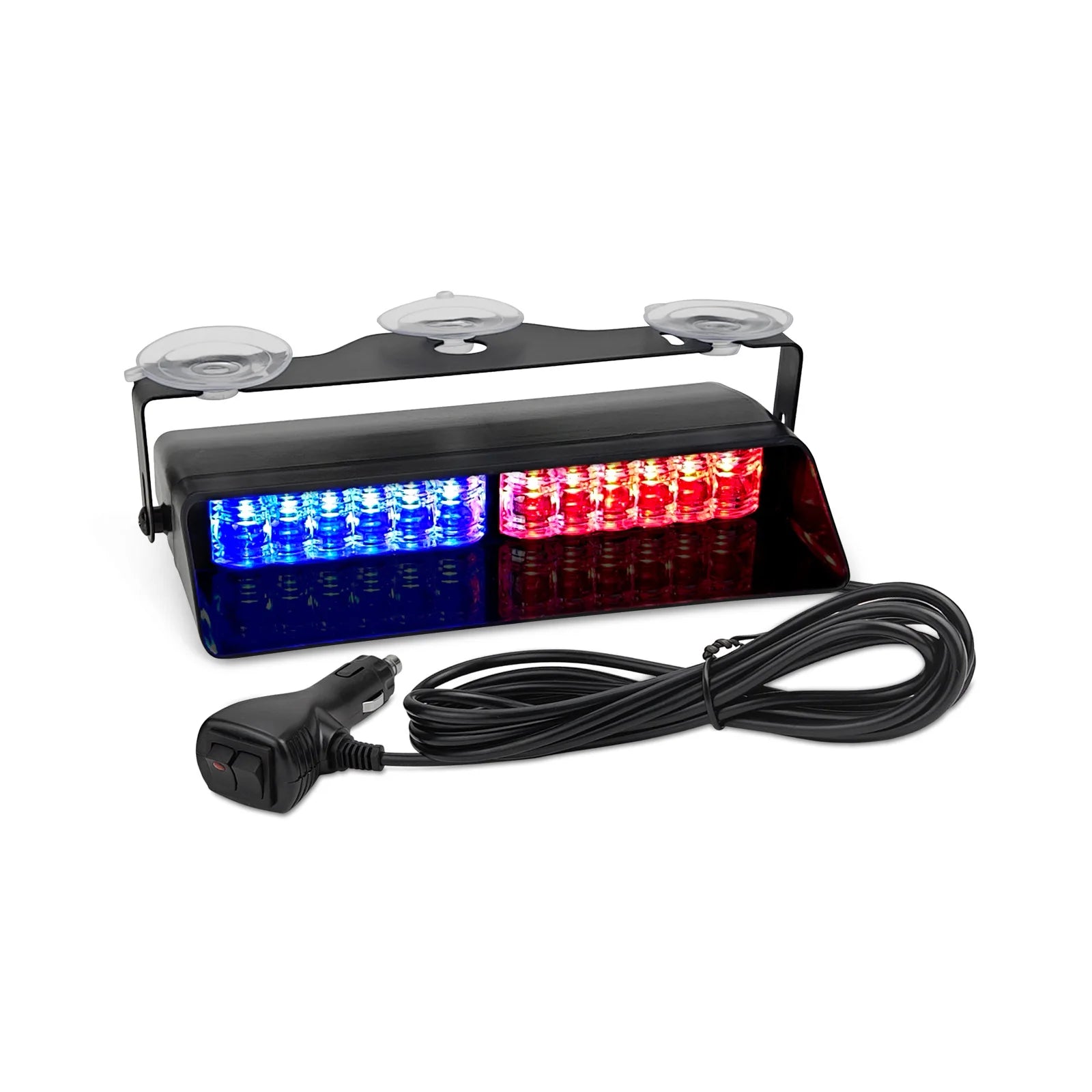 12 Volt Red & Blue LED Flash Strobe Warning Light Interior Car Dash Visor Light for Vehicle Emergency Auto Exterior Lighting