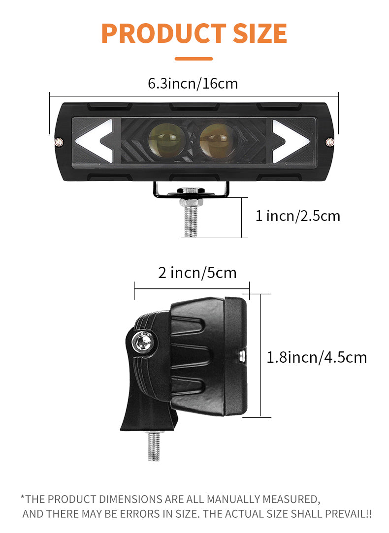 GPRGIT Car LED Working Lights Emergency Fog Driving Lamp 25W Spotlights LED Work Light for Offroad Motorcycle Trucks