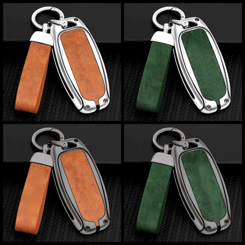 GPRGIT Zinc Alloy Leather Car Logo Key Case Cover for Nissan Qashqai J10 J11 X-Trail T31 T32 Kicks Tiida Pathfinder Murano Note Juke