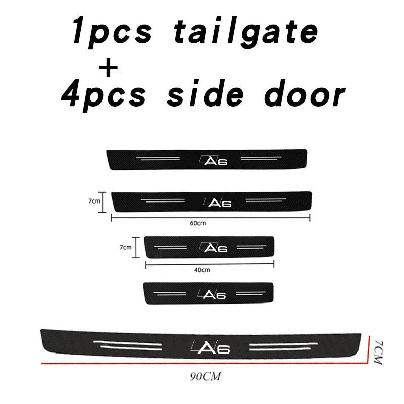 Car Door Sill Guard Plate Threshold Protector Carbon Fiber Running Board for Audi A6