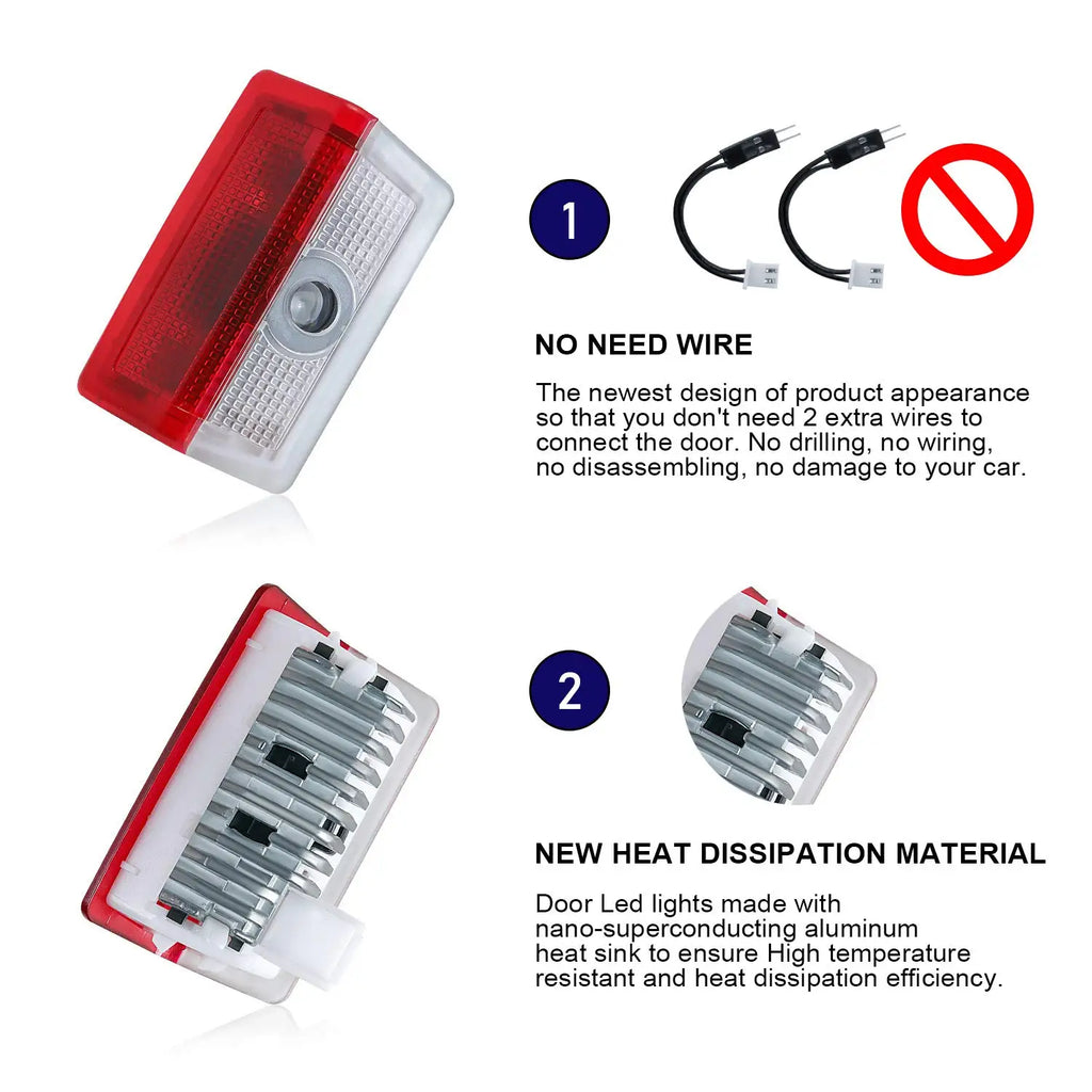 GPRGIT 5W Wireless LED Car Door Welcome Light for Mercedes-Benz E/C/S Class E300L GLC