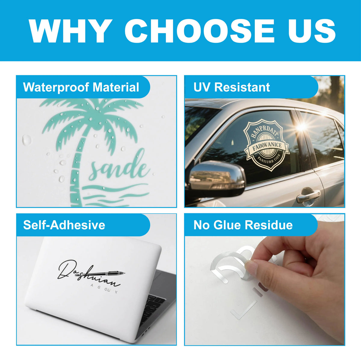 GPRGIT Custom Die-Cut Vinyl Car Decal Sticker Waterproof UV-Resistant (TZ236)