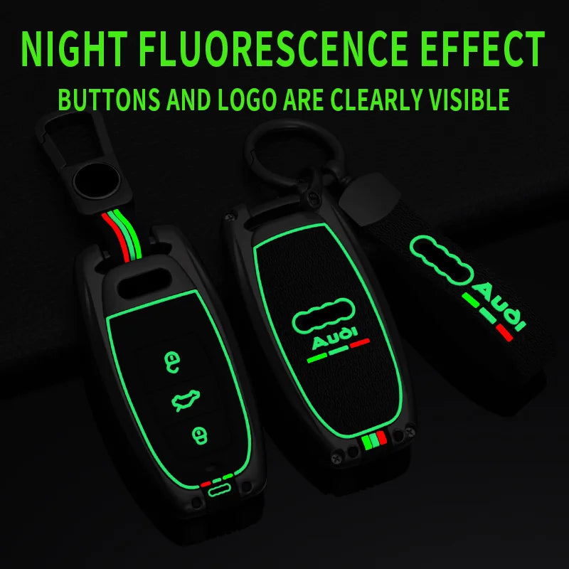 GPRGIT Fashion Zinc Alloy Car Remote Key Case Cover Shell for Audi A1 A3 A4 A5 A6 A7 A8 Quattro Q3 Q5 Q7 2009-2015 Keyless Accessories