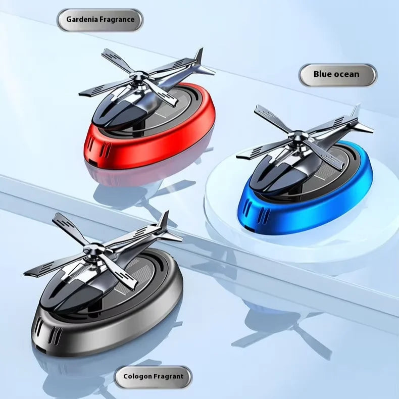 GPRGIT Solar Helicopter Car Air Freshener Aromatherapy Solar-Powered 5ml