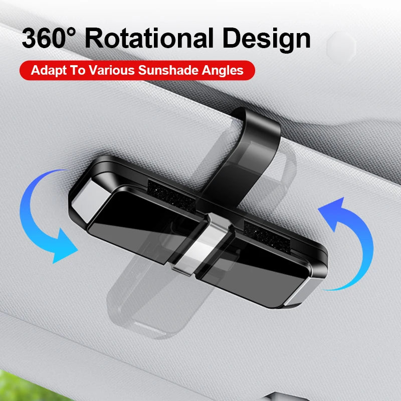 GPRGIT 180-Degree Rotatable Car Sun Visor Mirror Clip Ticket Holder ABS