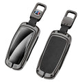 GPRGIT Zinc Alloy Leather Car Key Case for Tesla 3/Y/S Keychain Fob Cover Holder Smart Remote Keyless Protector