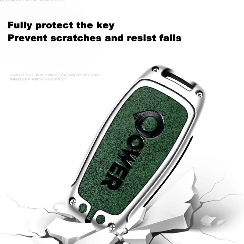GPRGIT Zinc Alloy Leather Key Case Cover Shell for Great Wall Poer Pao GWM Ute Cannon 2019-2021 Haval H6 H7 H8 H9 Auto Accessories