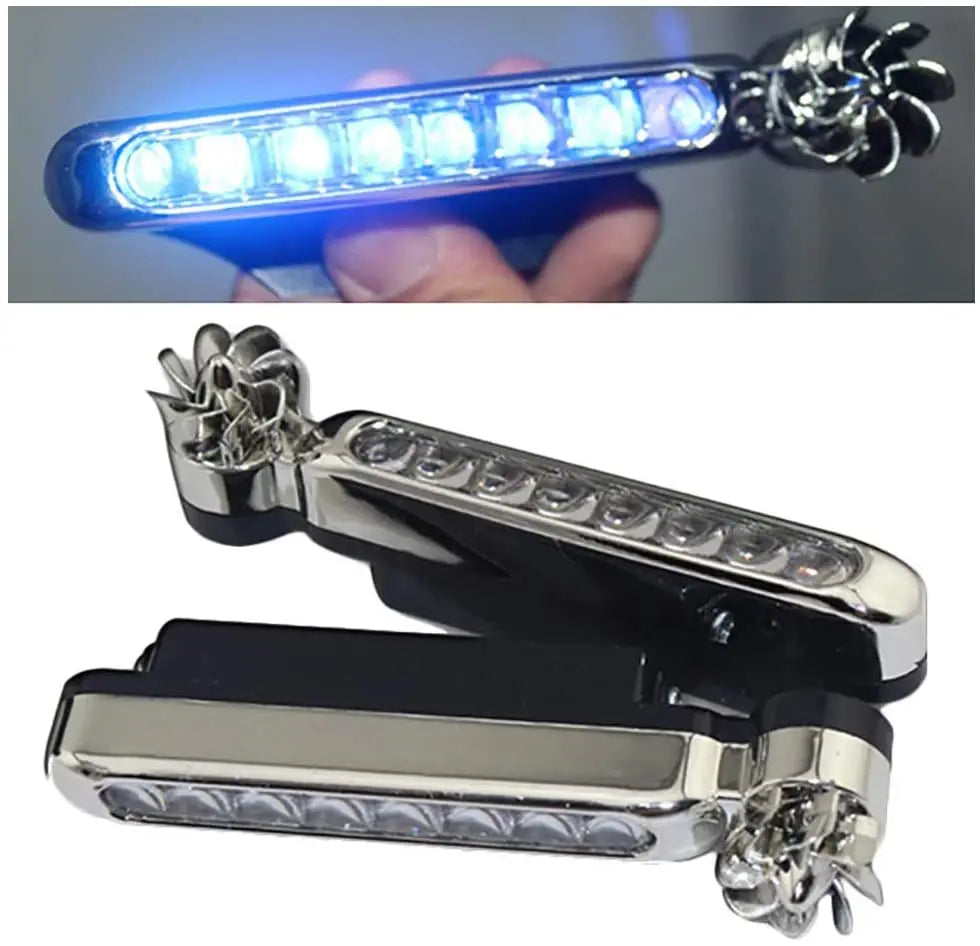 GPRGIT LED Wind Powered Vehicle Lights Car Lamp No External Power Supply Car Daytime Running Lights with Rotation Fan