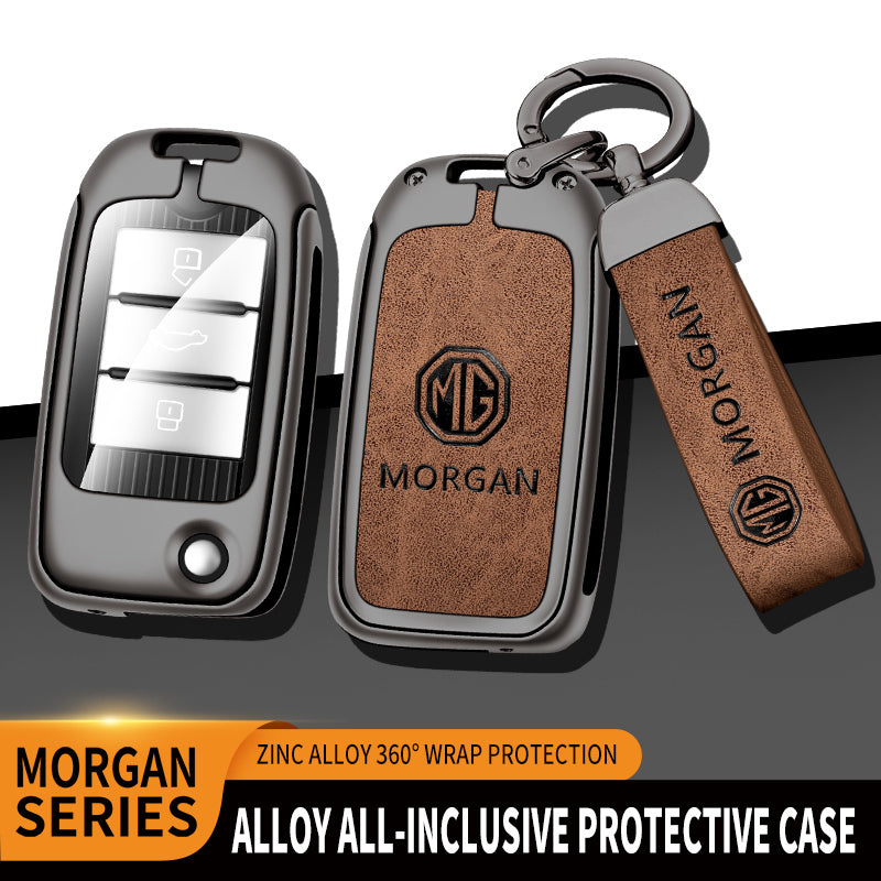 GPRGIT High Quality Zinc Alloy Leather Car Key Case Cover for Roewe RX5 I5 MAX RX3 2017 for MG MG6 ZS HS Flip Keychain Accessories