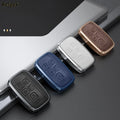 GPRGIT Metal Cowhide Leather Car Key Case Cover for Land Rover Range Rover Sport Discovery 3 4 Elander 2 Evoque Keybag Accessories