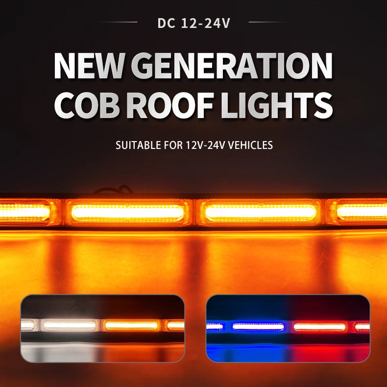 35inch LED Emergency Strobe Lights Bar Roof Top Hazard Flash Beacon Warning Light Bars for Truck Trailer Vehicle