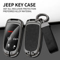 GPRGIT Zinc Alloy Leather Car Key Case Cover for Jeep Renegade Commander Grand WK2 KL Chrysler 200 300C Dodge Wrangler Auto Accessories
