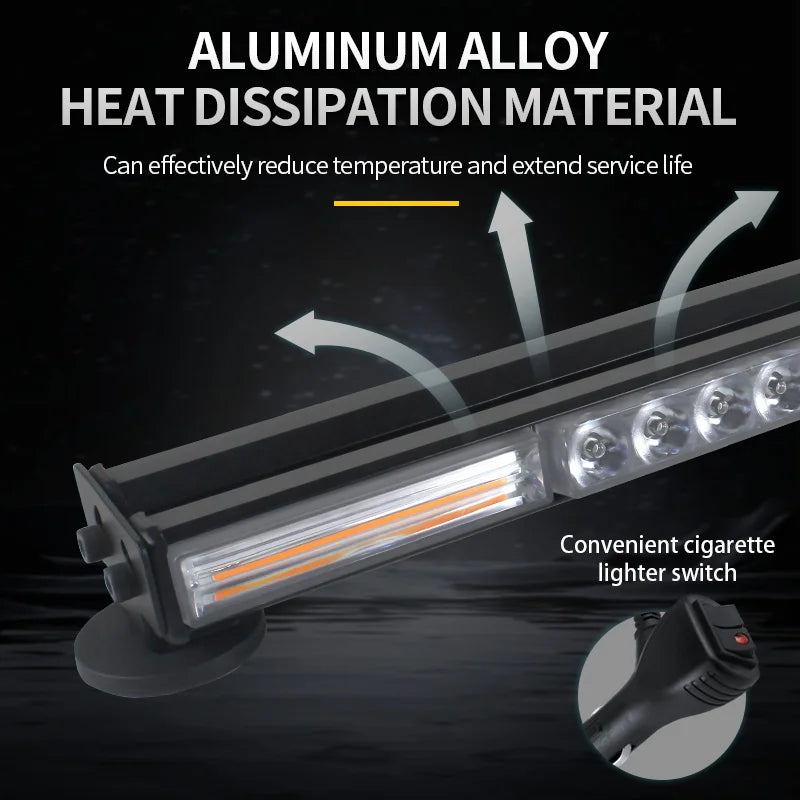54inch Cob Led Car Top Roof Strobe Warning Light Bar 256w Safety Emergency Flashing Light Bars For Offroad Truck Van