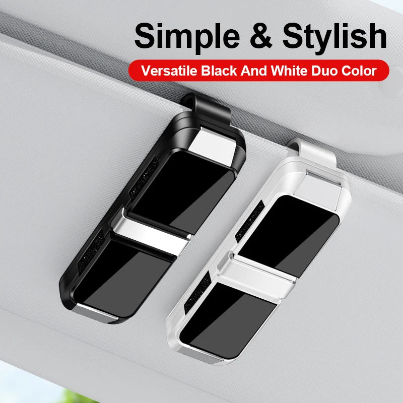 GPRGIT Double-Headed Car Sun Visor Clip Sunglasses Mirror Holder ABS