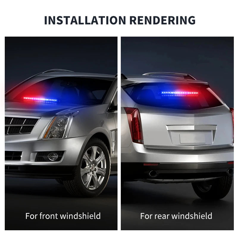 LED Front Rear Windshield Light Emergency Dash Strobe Lights Bar Traffic Advisor Safety Hazard Warning Flash Lights for Trucks