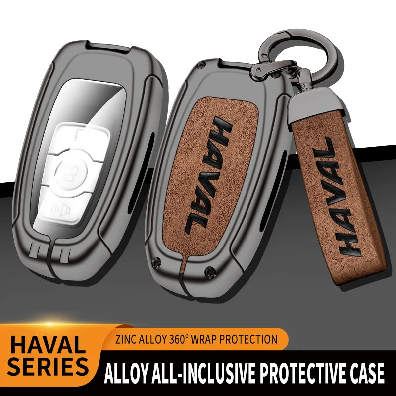 GPRGIT Zinc Alloy Leather Car Key Case Cover for Haval H9 F7x H5 H3 Great Wall 5 3 M2 H6 Coupe M4 H2 H6