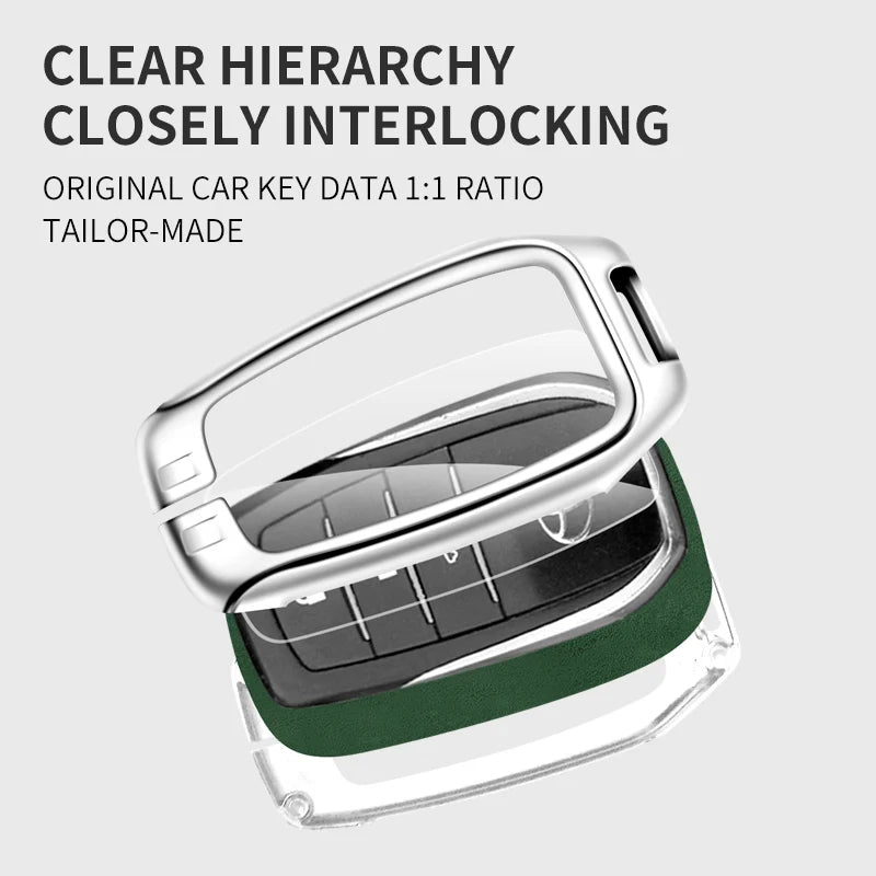 GPRGIT Metal Leather Car Logo Key Case Cover Shell for Toyota Crown Corolla Rav4 CH-R Camry Hilux Fortuner Key Fob Auto Accessories