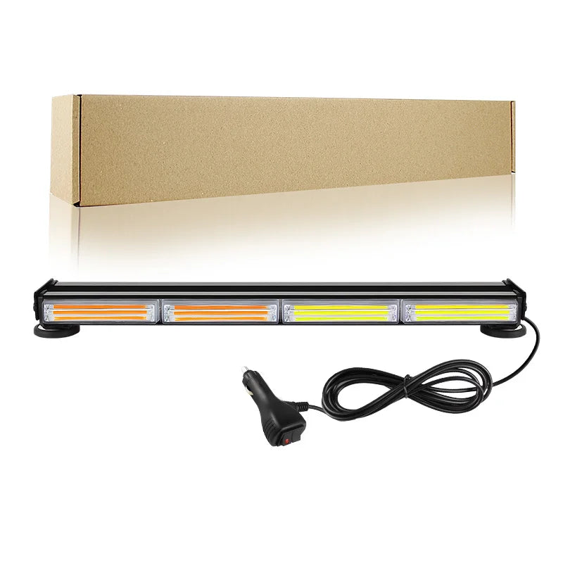 Two Sided COB Led Warning Light Bar Car Roof Top Hazard Flashing Lights Magnetic Emergency Strobe Light for Trucks 12V 24V
