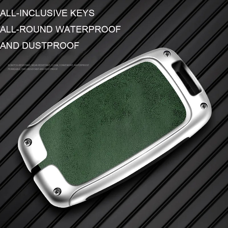 GPRGIT Zinc Alloy Leather Car Logo Key Case Cover for Land Rover Range Rover Sport Evoque Freelander Key Protector Fob Auto Accessories