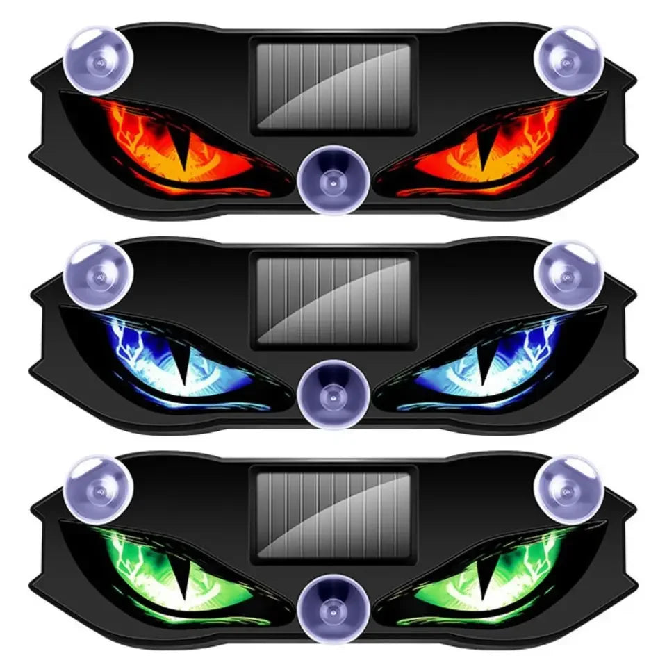 GPRGIT Solar Powered Demon Eye Warning Light Flashing Dynamic LED Car Atmosphere Lamp