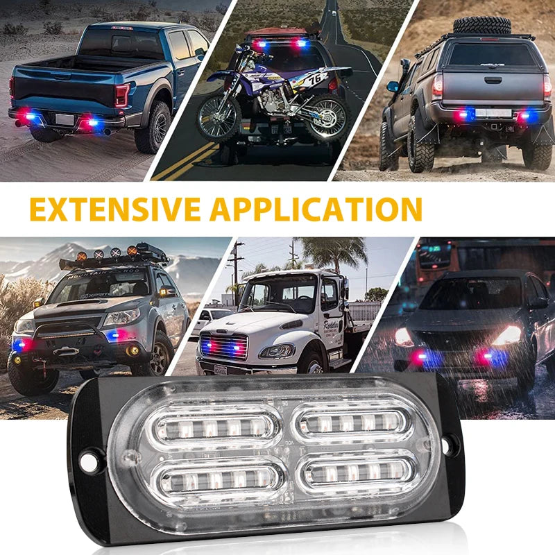 GPRGIT Automotive 12V 24V LED Strobe Light Bar - Grille Marker Beacon - 12-24V, 12W, Spot Beam, IP67, CE/ROHS
