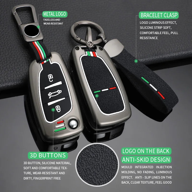 GPRGIT Folding Zinc Alloy Car Key Case Cover for Citroen Coupe VTR C2 C4 C5 C6 C8 Berlingo Xsara Picasso