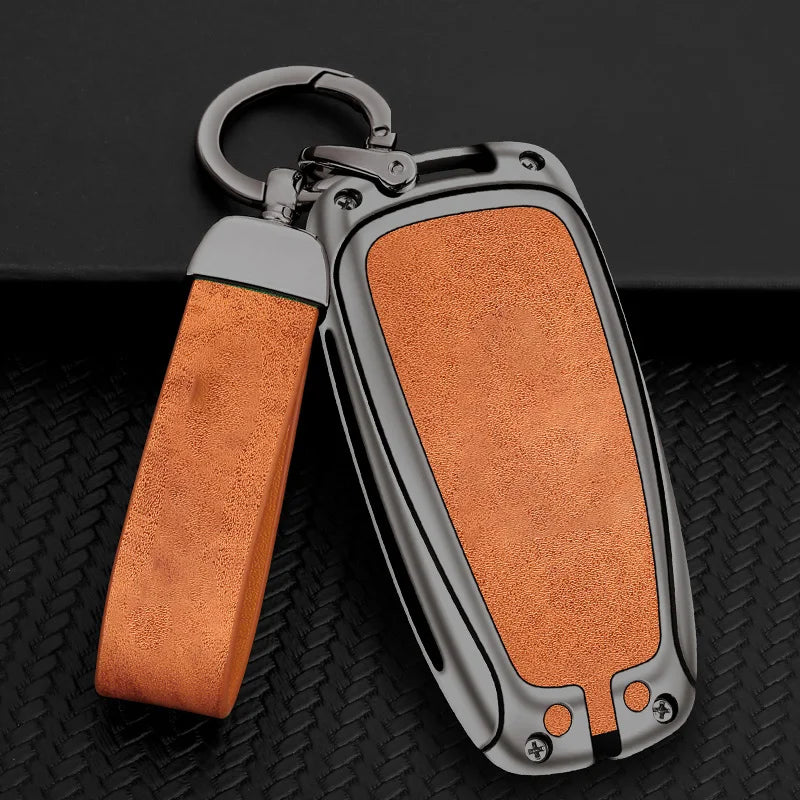 GPRGIT New Metal Car Logo Key Case for Ford Fusion Mustang Explorer F150 F250 F350 EcoSport Edge S-MAX Ranger Lincoln Mondeo MKC MKZ