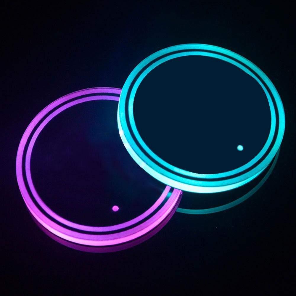 GPRGIT Car LED Water Cup Mat for Toyota Anti-Skid Pad USB Charging Light Door Slot Pad Interior Atmosphere Light, 12V