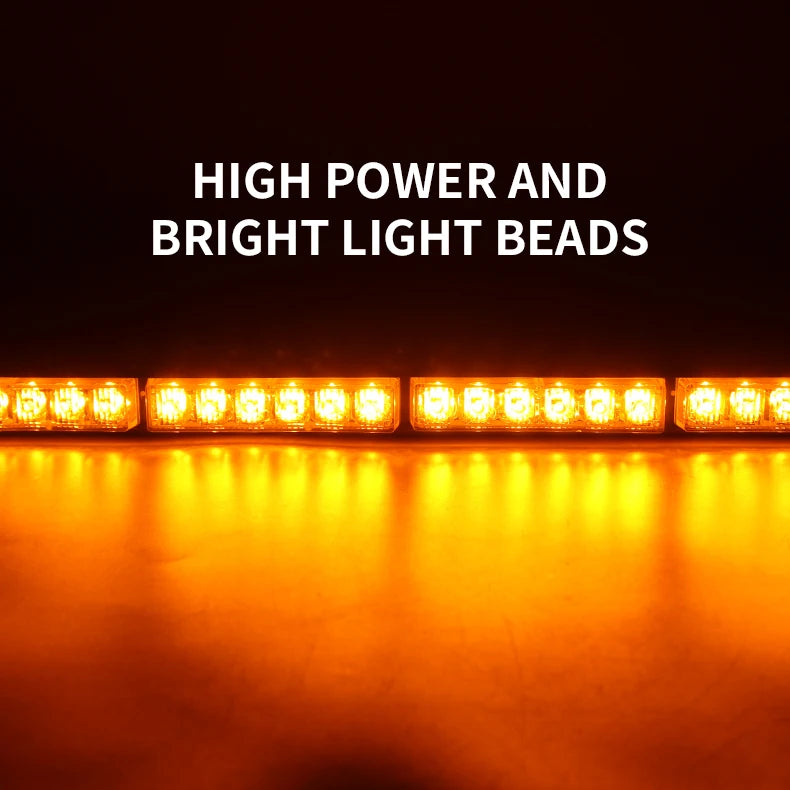 LED High Beam Strip 41in 7P 104cm Car Roof Warning Light Grille Strobe DRL Lane Emergency Suction Cup Light
