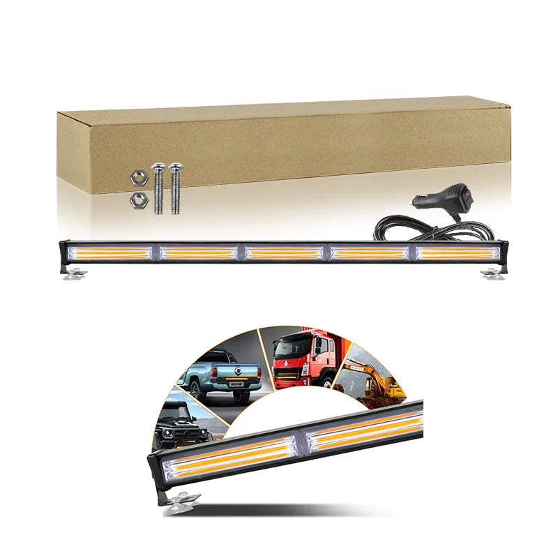 COB Emergency Warning Strobe Light Bar LED WindShield Flashing Safety Caution Light Traffic Advisor for Construction Vehicles