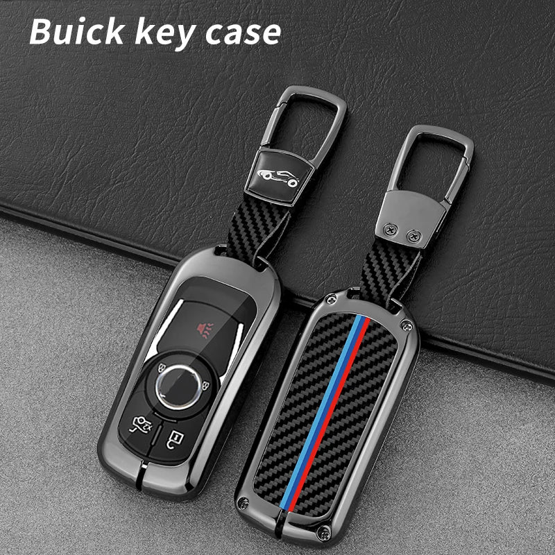 GPRGIT Carbon Fiber Zinc Alloy Car Key Case Cover Shell for Buick OPEL Astra Encore Envision Lacrosse Keychain Accessories