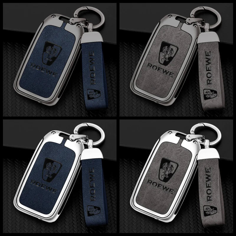 GPRGIT Hot Sale Zinc Alloy Leather Car Key Case Cover for Roewe RX5 I5 MAX RX3 2017 for MG MG6 ZS HS Flip Keychain Accessories
