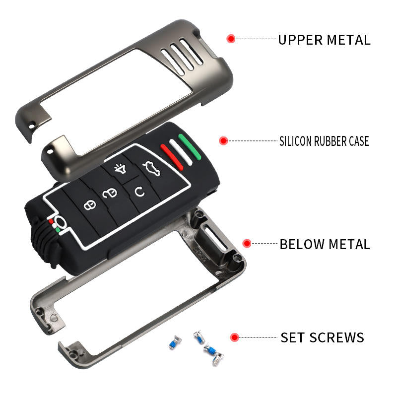 GPRGIT Metal 5-Button Car Key Case Cover for GAC Trumpchi GS4, GM8, GA3, GA6, GS7, GS8 (Keyless Fob)