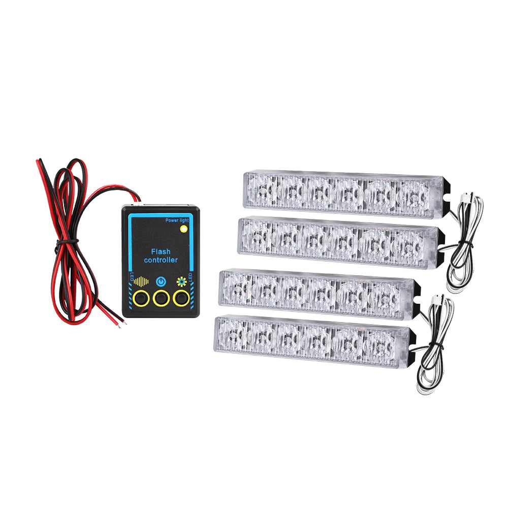 DC12-24V 6LED Emergency Vehicle Surface Mouted Warning Light Truck Amber Blue Red LED Emergency Strobe Lights