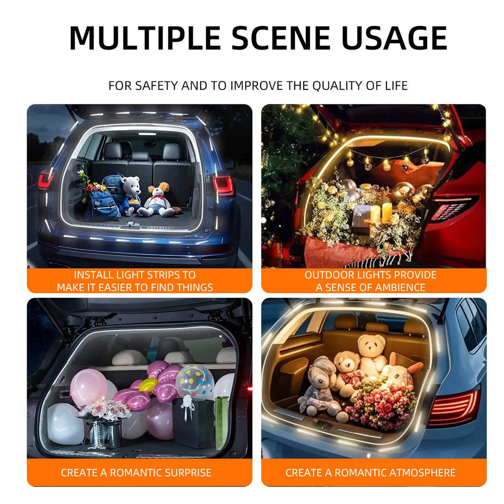 GPRGIT 12V Waterproof Soft LED Neon Strip Trunk Light White/Warm White