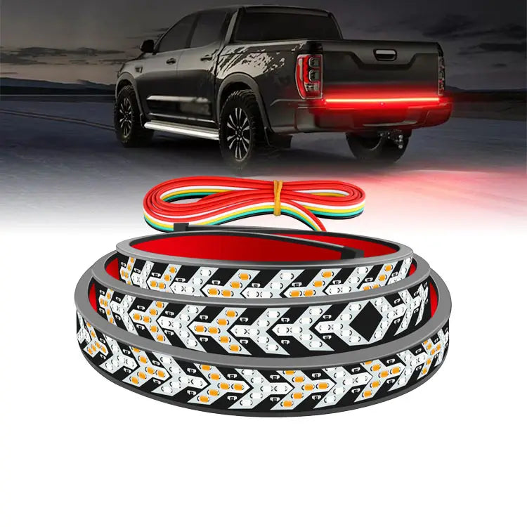 GPRGIT 60-Inch Tailgate Light Bar Strip Lights for Trucks, Waterproof Red Arrow LED Strip Tail Light, 12V